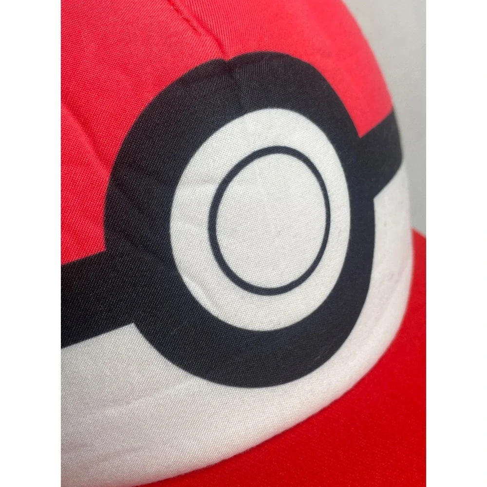 Pokemon Poke-Ball Youth Baseball Cap Adjustable SnapBack Red White Nintendo Hat